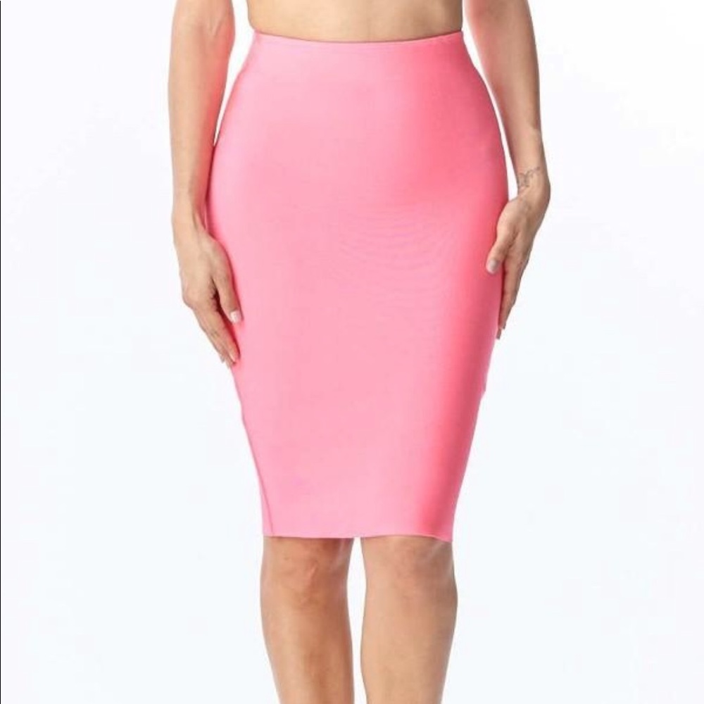 Neon colored bandage skirt